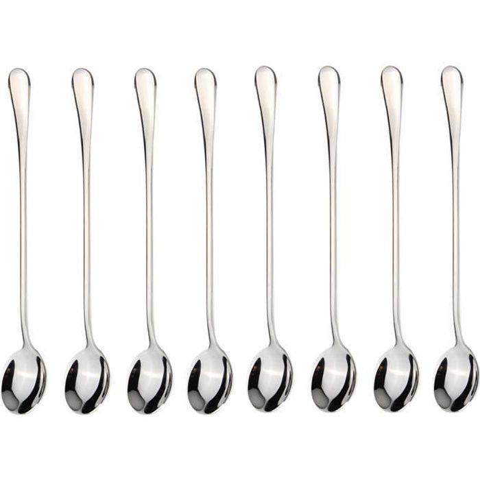 Gosear® Lot 8 Cuilleres en Inox pour Café Thé Crème Glacée et d'autres Boissons 17.3 x 3cm