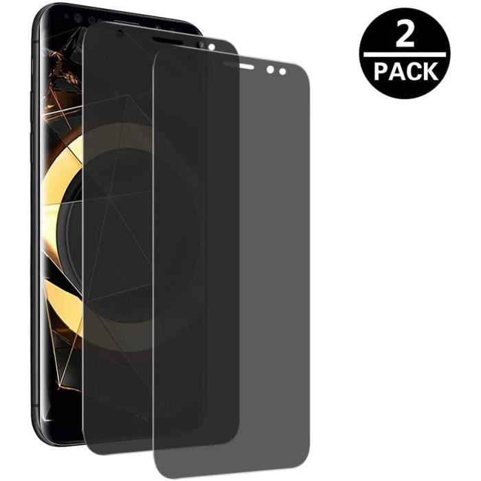 2 x Verre Trempé Anti Espion Galaxy S9 Plus, [Anti-Spy] HD Film Protection en Verre Trempé, SpiritSun 3D Noir Ultra Résistant