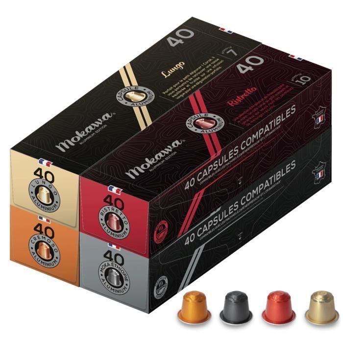Un mélange de toutes nos variétés (Risretto, Lungo, Cremoso, Moka)Compatibles avec les machines Nespresso et L'Or Barista.Torréfié