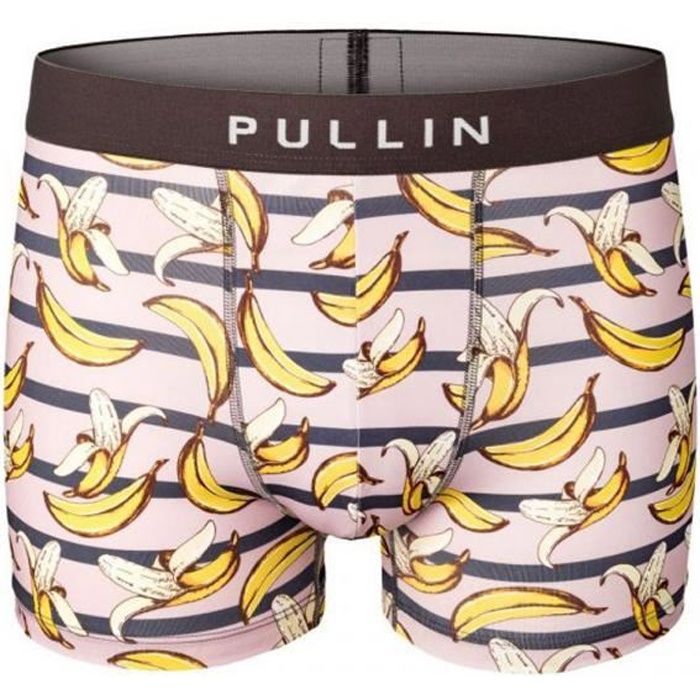 PULL IN Boxer Homme Microfibre BANANASTRIPE Rose Jaune