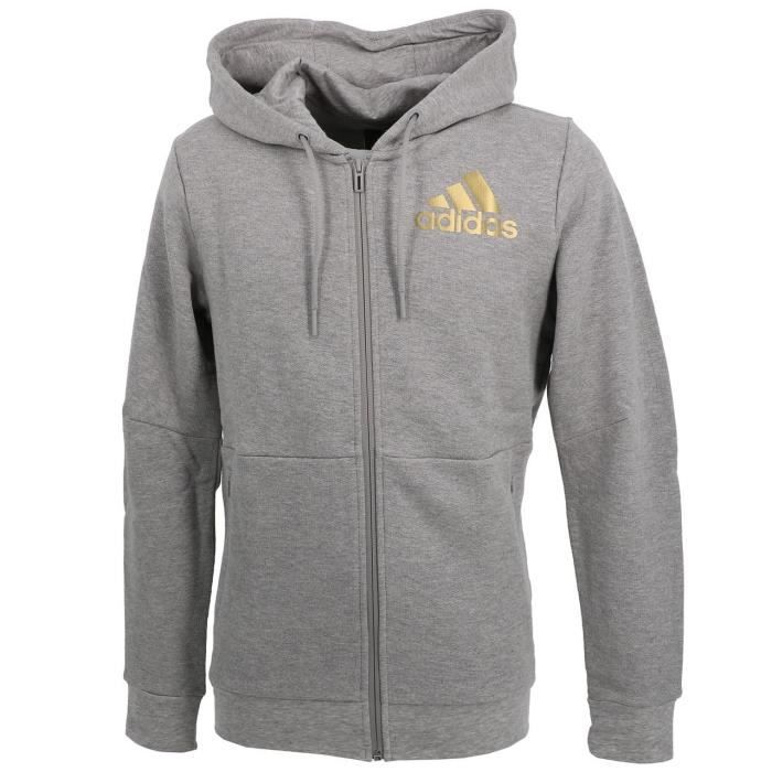 Vestes sweats zippés capuche M sid gris chine fzcap sw - Adidas
