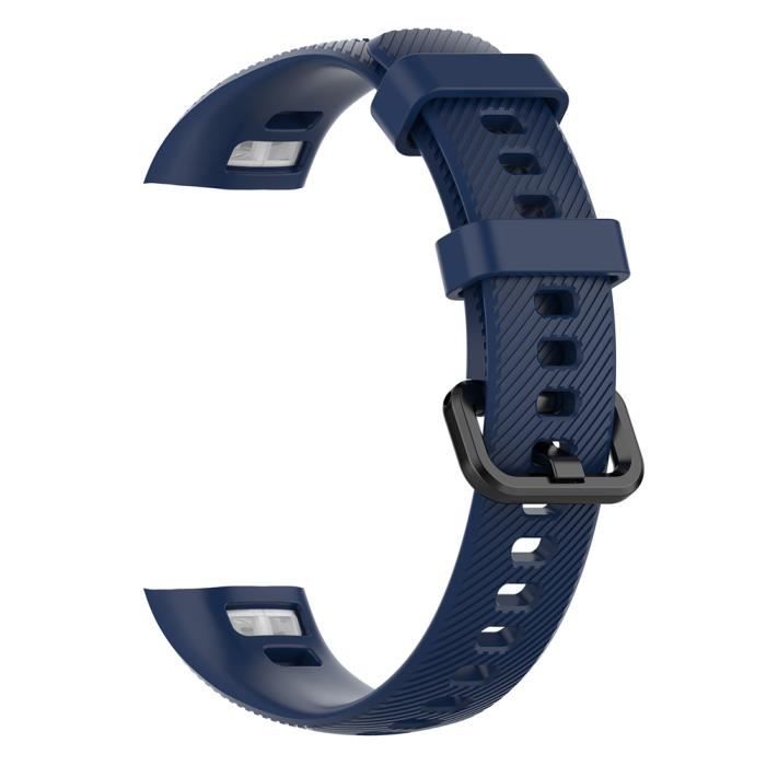 Bracelet de montre remplacement solaire en Silicone Huawei band 3-4 Pro Ajustable populaire Respirant léger durable-Bleu foncé