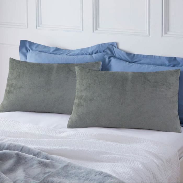 Coussin extra doux gris 60x40cm COMETE 60 x 40 cm Gris