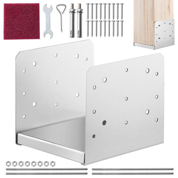 Lot De 10 Supports De Poteau D'ancrage Au Sol – 40 Cm, En Acier, Avec Vis, Pour Balançoire Et Clôture