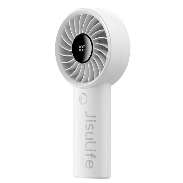 Ventilateur portable haut de gamme (Life4) avec affichage numérique LED 3600 mAh 5 vitesses de vent JisuLife Gris - Jisulife