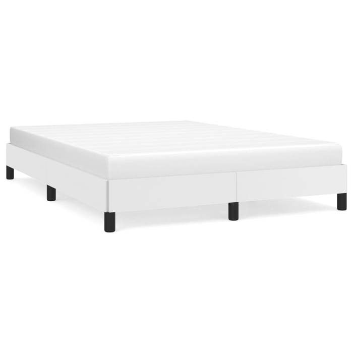 Cadre de lit - 2 personnes - Blanc 140x190 cm - Similicuir LL181722