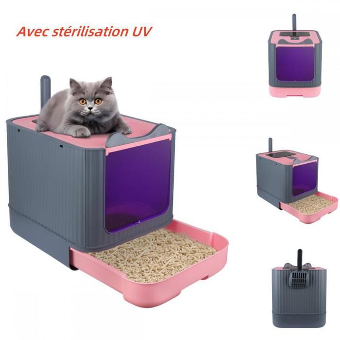Comparer les prix de XUANYU - Bac à litière  - Maison de toilette chat fermée - Tiroir Coulissant - Avec Couvercle + Pelle