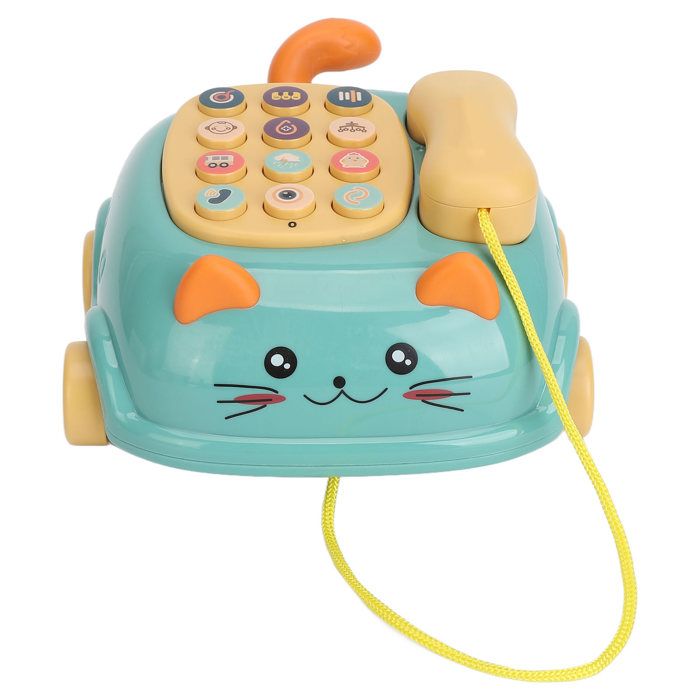 Jouet téléphonique pour enfants - OKUMGGYJ - Simulation éducative - Son clair - Musique - Vert lac clair