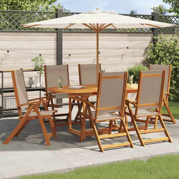 vidaXL Chaises pliables de jardin Lot de 6 Acacia - vue 3