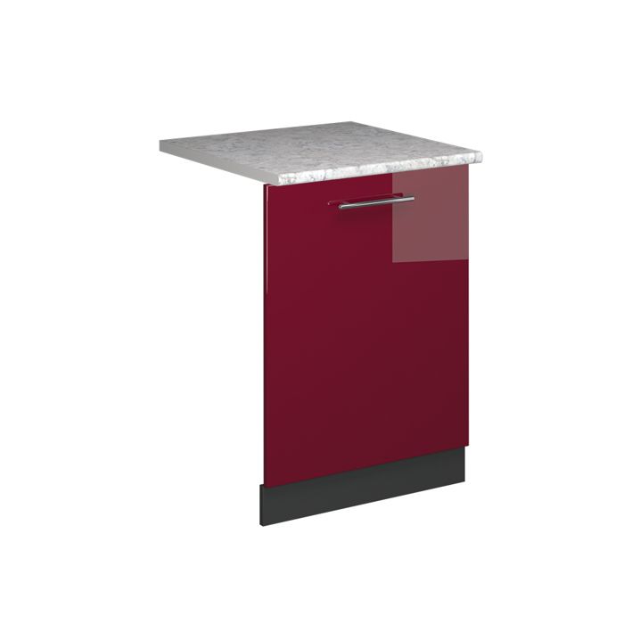 Façade de lave-vaisselle Fame-Line 60cm PT Marbre Rouge bordeaux Haute brillance/Anthracite Vicco 54811