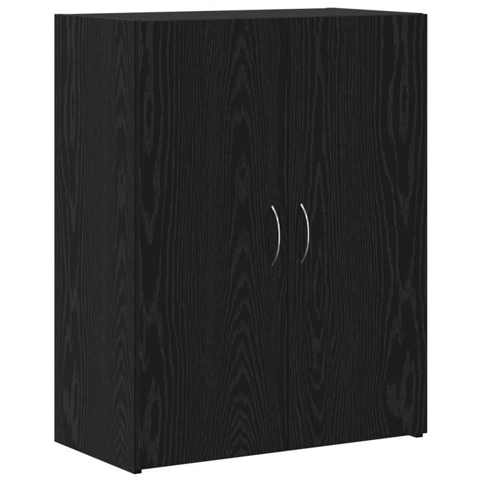 333658& Armoire de bureauClasseur combine Chêne noir 60x32x77.5 cm - Bois - Panneaux de particules