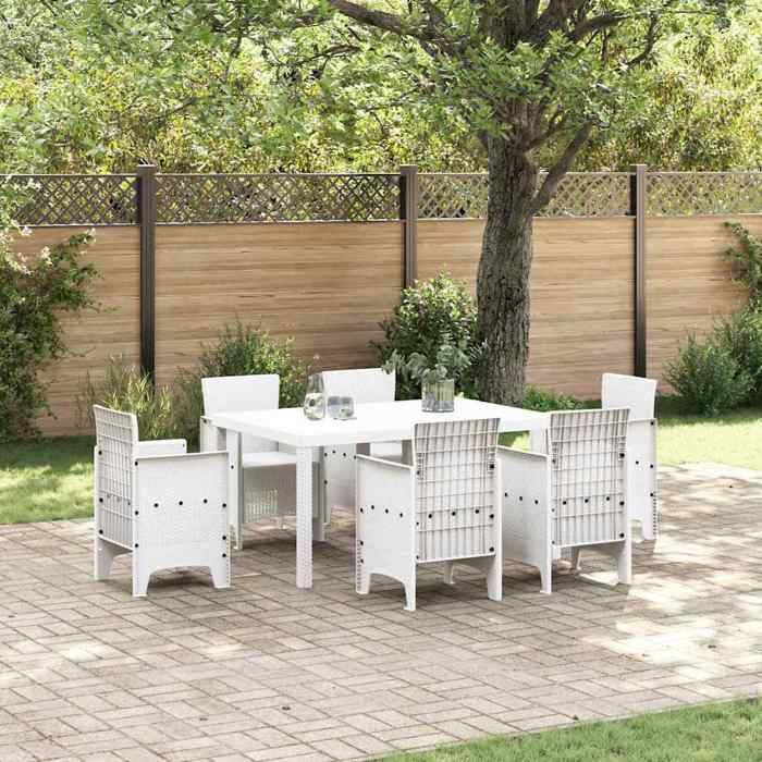 vidaXL Table de jardin 150x100x73 cm en poly rotin - vue 2