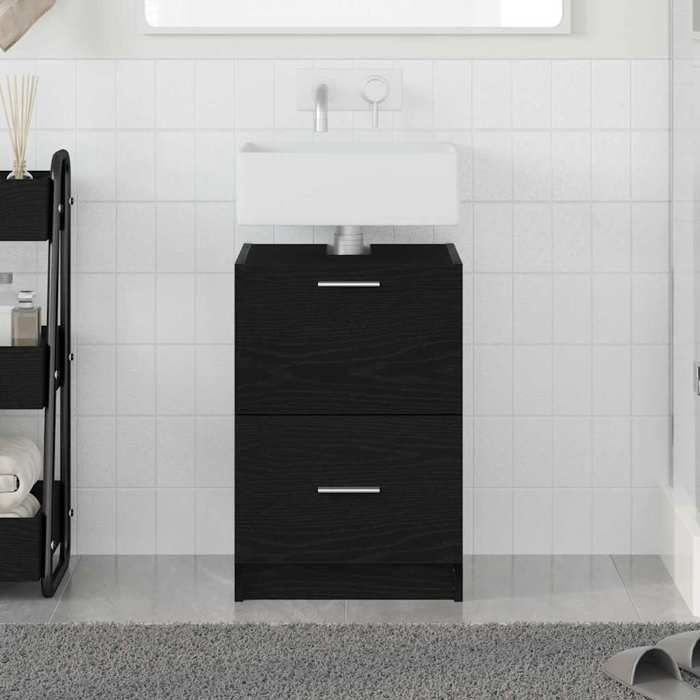 Autumn saleSupport Vasque/Meuble bas WC - Meuble Sous Évier Chêne noir 40 x 37 x 59 cm Bois dingénierie 2025781944