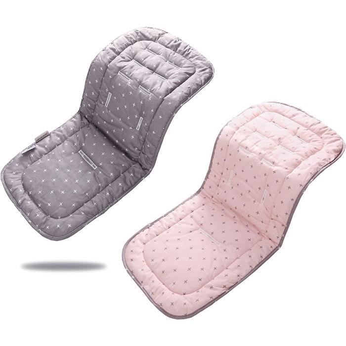 Coussin De Poussette Universel 80x35 Cm - Doux, Respirant, Avec 8 Fentes Pour Sangles, Lavable Facile