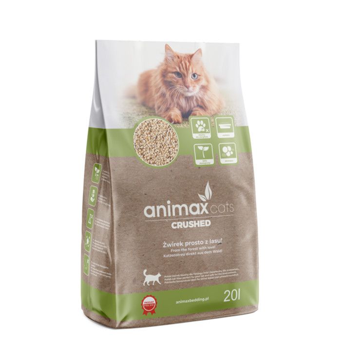 Litière agglomérante classique broyée 20 litres Animax