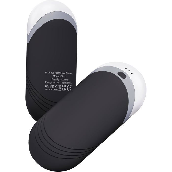 Karecel Lot De 2 Chauffe-Mains Rechargeables 6000 MAh – Double Face 360° Silicone, Ultra Fin, Anti-Dérapant – Idéal Pour Gants