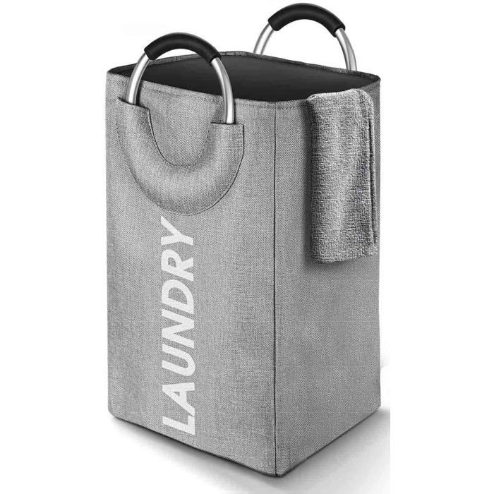 Panier à Linge Sale Pliable de Grande Capacité Haut de Gamme Tissu Gris 45L Panier à Linge Sale Pliable de Grande Capacité Haut de Gamme Tissu Gris 45L