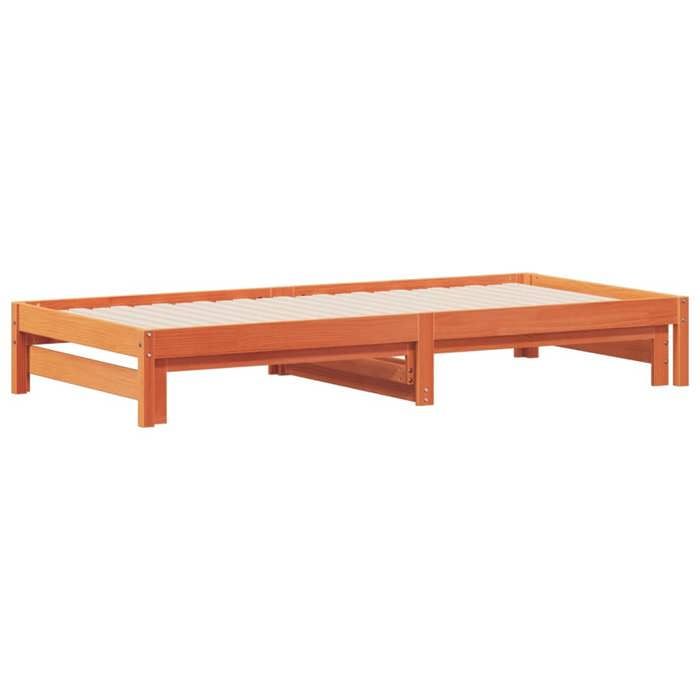 Brun 90 x 200 cm - Lit Bois - stables et durable - Lit de jour et lit gigogne - matelas non inclus - cire marron 90x200 cm Brun 90 x 200 cm - Lit Bois - stables et durable - Lit de jour et lit gigogne - matelas non inclus - cire marron 90x200 cm