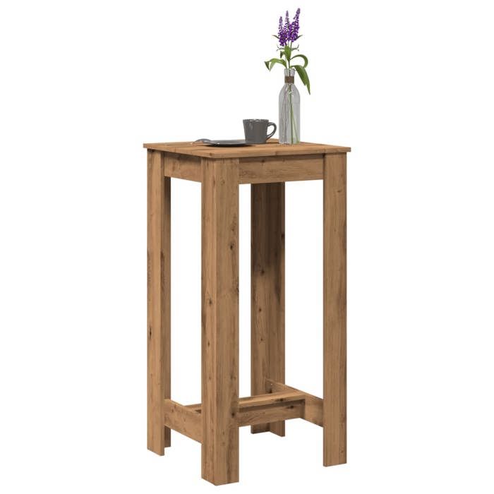 Table de bar en bois dingénierie - vidaXL - 51x50x1035 cm - Chêne artisanal - Brun - Capacité 80 kg