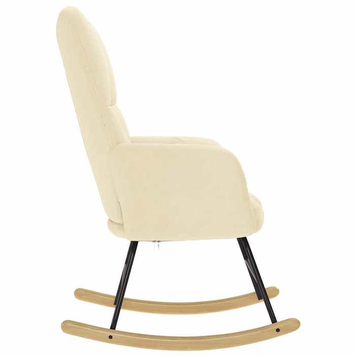 TOP 2026 Fauteuil berçante - 1 PLACE - MODERNE - Crème Tissu - 61x78x95 cm FF405