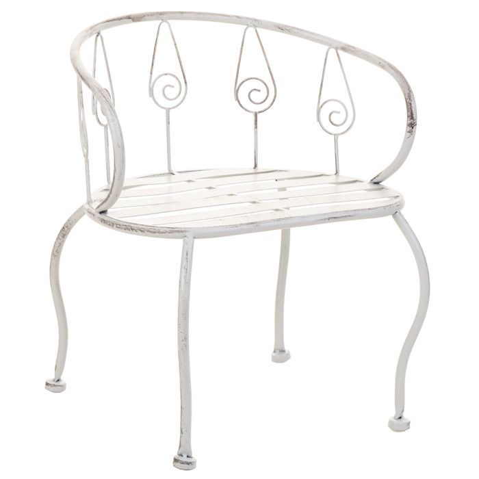 Chaise enfant en fer forgé blanc 35x28x39h cm