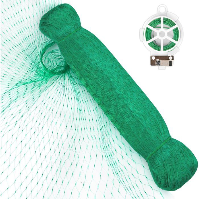 4×10M Filet Anti Oiseaux Kit Filets Pour Jardin Avec 20M De Fil De Jardin Filet Protection Fraisier À Mailles Fines Polyvalent