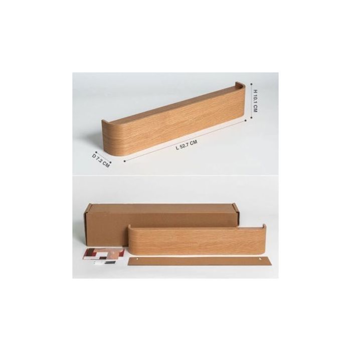 Porte-Manteau Mural Bois Design Moderne avec Crochets Muraux Cachés Panneau en Placage de Bois Massif Chêne