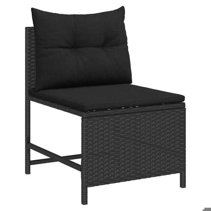 Ensemble de Canapé dExtérieur - Noir Rotin Bois Moyen Durable_2 ans garantie_38509
