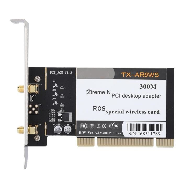 Carte WiFi PCIe Double Bande 2.4G/5GHz - 433Mbps, Qualcomm Atheros - Pour PC Bureau/Portable Windows 7/10