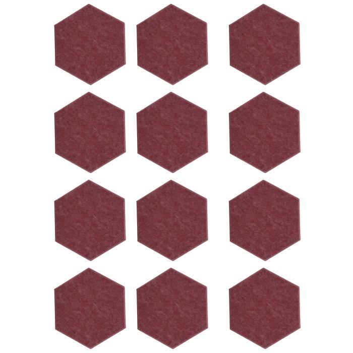 Lot 12 Panneaux Acoustiques Hexagonaux Autocollants MLV – Feutre + Isolation Phonique – Studio, Bureau, Chambre – 30x26x0.9 Cm