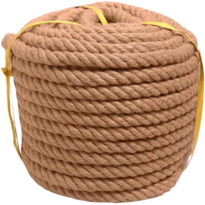 Corde De Jute 14Mm, Corde De Chanvre Solide Corde De Chanvre Torsadée ...
