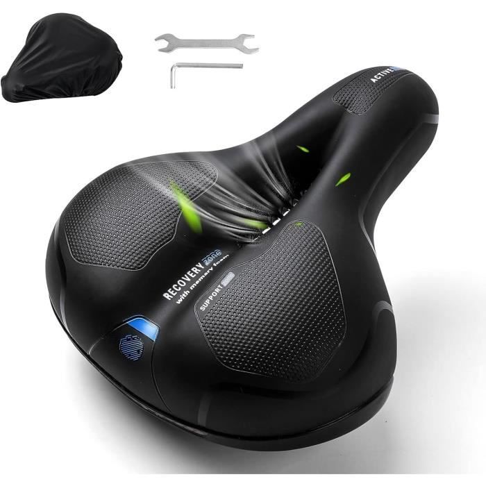 Selle De Vélo Ergonomique Universelle - Homme/Femme - Mousse Mémoire De Forme + Suspension - Anti-dérapante - Pour VTT, Vélo Route, électrique