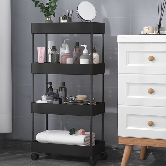 Chariot De Rangement 4 Niveaux Ronlap - Organisateur Mobile Avec Roulettes Pour Cuisine Et Salle De Bain