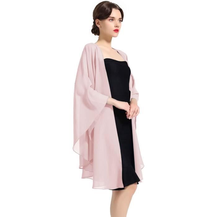Femme Etole Chale Elegant Foulard Bolero Cape En Mousseline De Soie Pour Robe De Soiree Mariage Mariee Ceremonie J17948 Cdiscount Pret a Porter