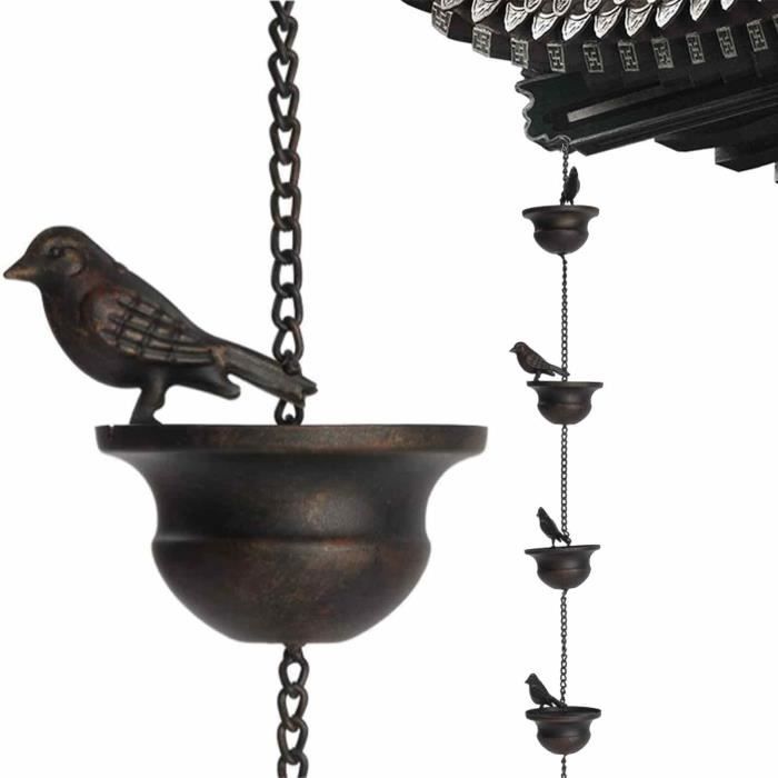 Chaîne attrape-pluie carillon mobile avec chaîne de pluie pour bassin et bec de descente de gouttière pour évacuer leau Chaîne attrape-pluie carillon mobile avec chaîne de pluie pour bassin et bec de descente de gouttière pour évacuer leau