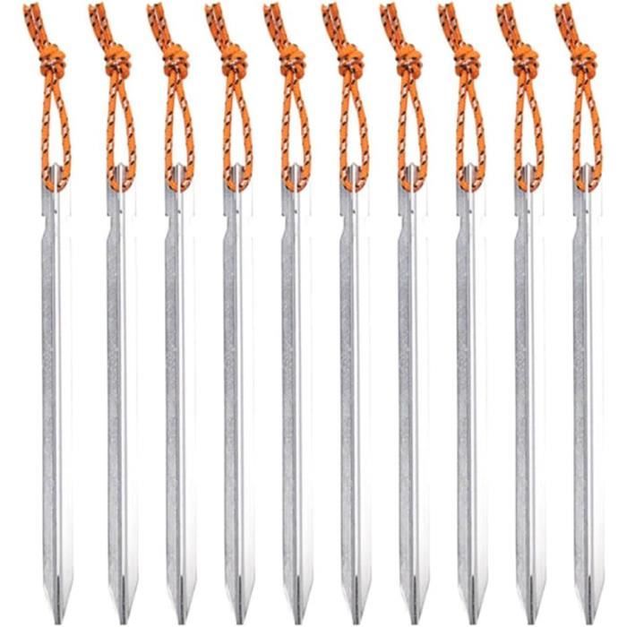 Piquets De Tente En Forme U En Alliage D'Aluminium 31 Cm Sardines Sable Fixation 6 Pieces Pour Neige Plage Camping Randonnee Orange 96907225