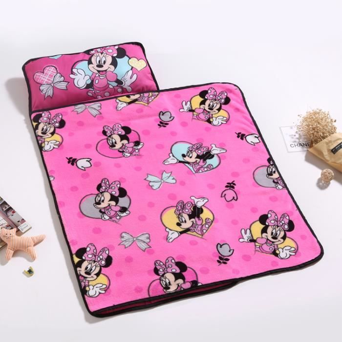 Portable Tapis De Sieste Roule Avec Couverture Et Oreiller Pour Enfant En Bas Age Bebe Filles Couverture De Voyage Cdiscount Pret A Porter