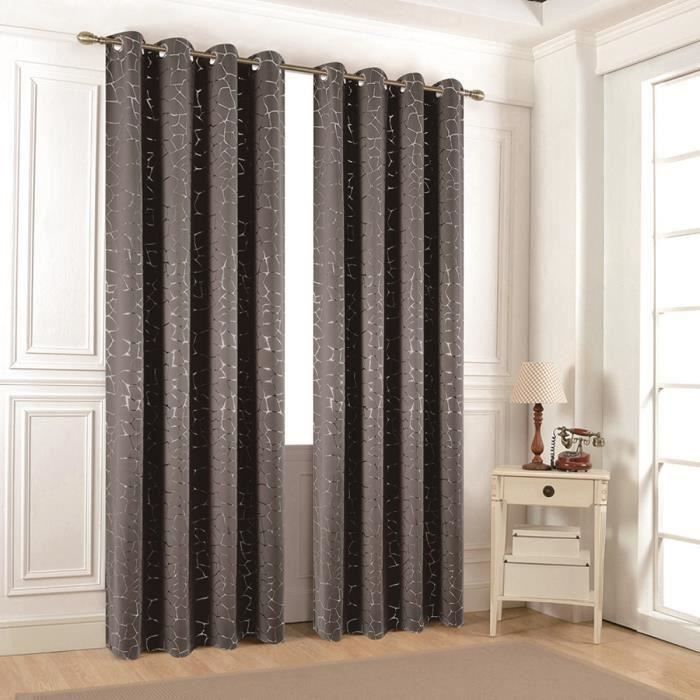 Rideau Occultant Zurich 140 X 260 Cm Gris