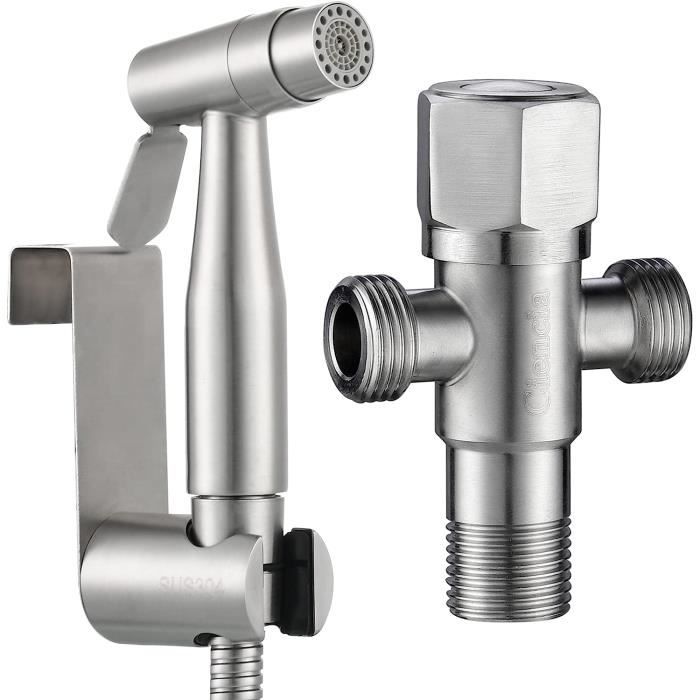Douchette WC Kit Complet Portatif Douchette Toilette Inox Bidet Spray 2