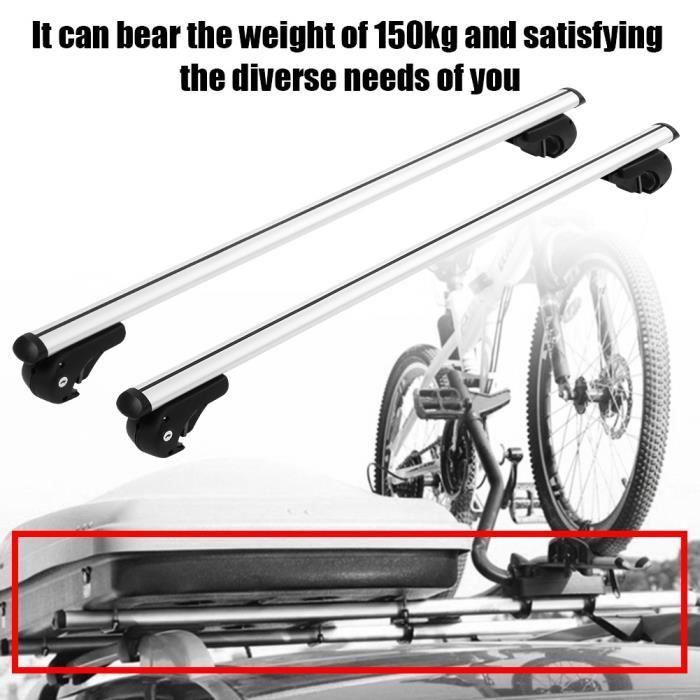 Kit Barres De Toit Universel Pour Voiture Et SUV - 115 Cm - Charge 150kg - Neuf