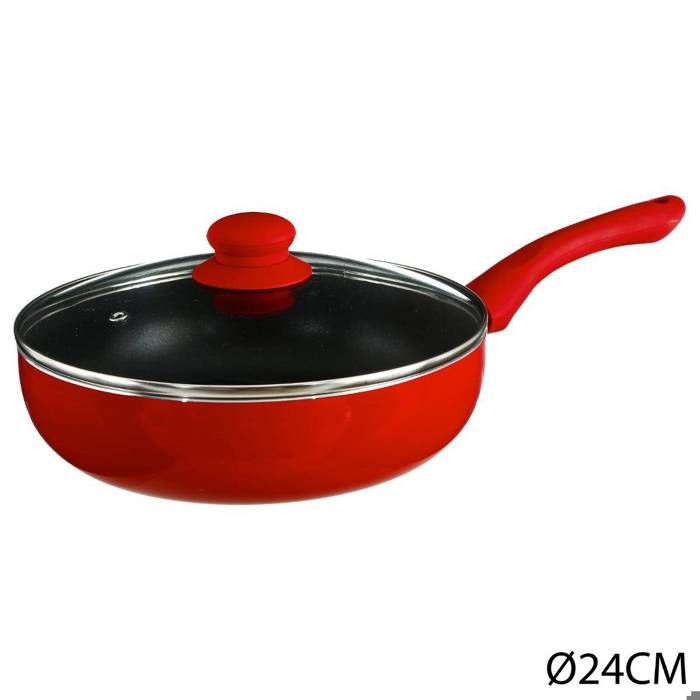 Sauteuse Alu Induction Essentielle Rouge 24 Cm