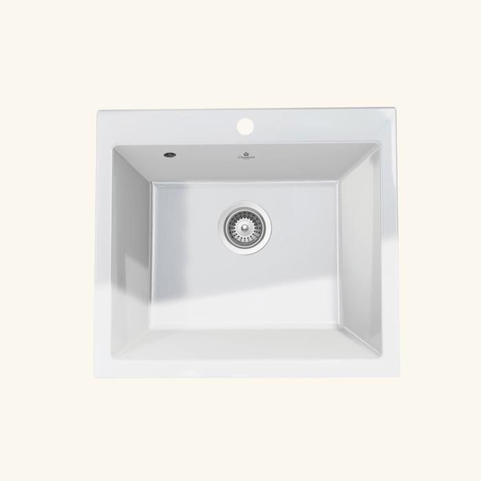 Évier céramique blanc FELIX 1 bac 600x510 mm 510x600 Évier céramique blanc FELIX 1 bac 600x510 mm 510x600