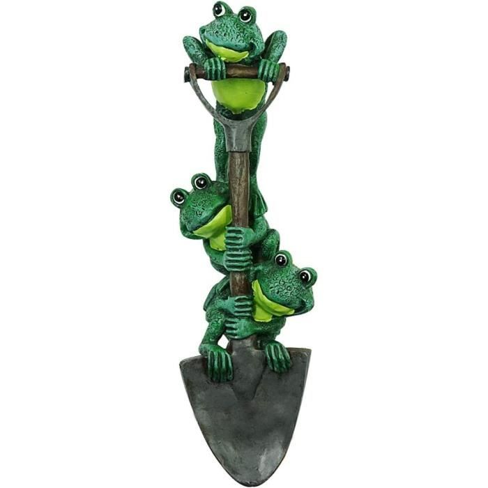 Figurines Grenouilles à Suspendre - Lot De 3 En Résine Verte - Décoration Pour Pots De Fleurs, Jardin, Balcon, étang - Résistantes Aux Intempéries - 5