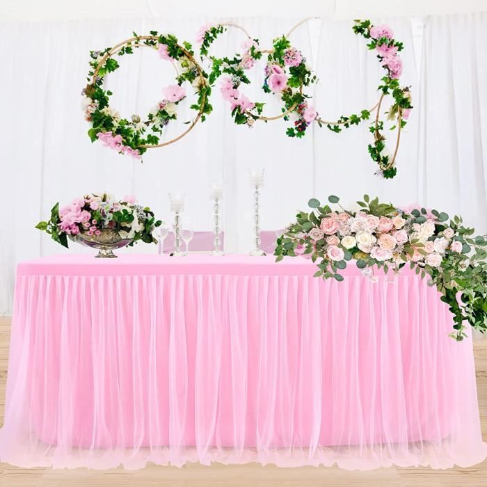 Jupe de table rose hotsell