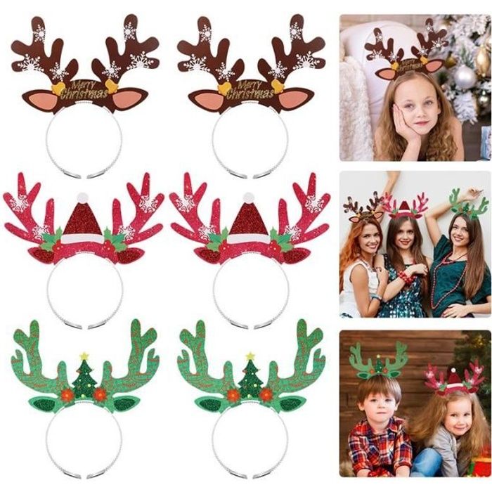 Serre-tête Avec Bois Et Oreilles De Renne - Accessoire Pour Noël, Halloween Ou Fête - Pour Adultes Et Enfants