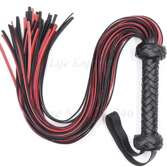Fouet BDSM En Cuir PU 45cm – Cravache Pour Jeux De Rôle – Accessoire Adulte
