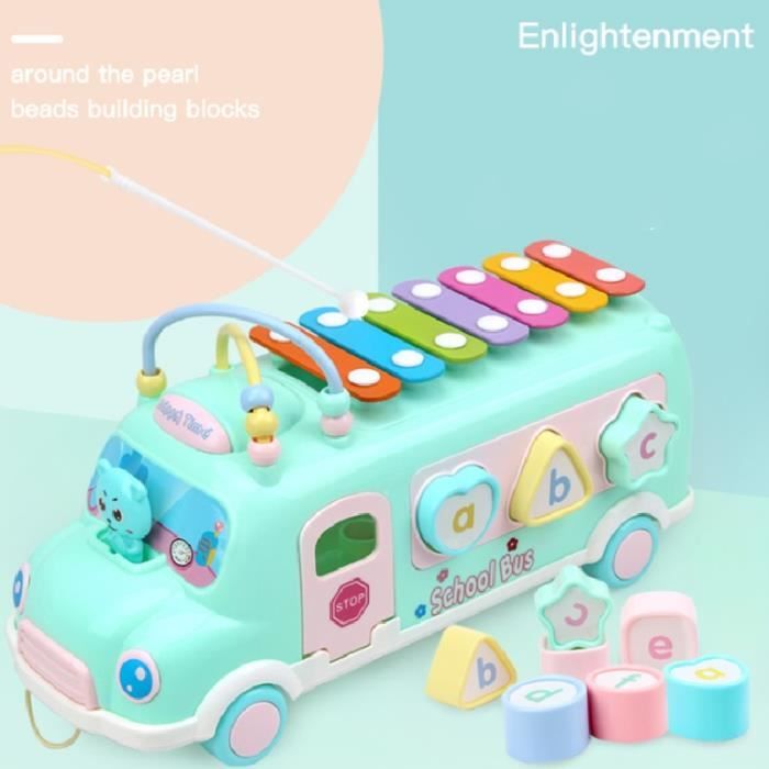 Instrument De Musique Enfant Agnglacial 1 2 3 Ans Enfants Instrument De Musique Bebe Bus Frapper Au Piano Bebe Puzzle Type Green Cdiscount Jeux Jouets