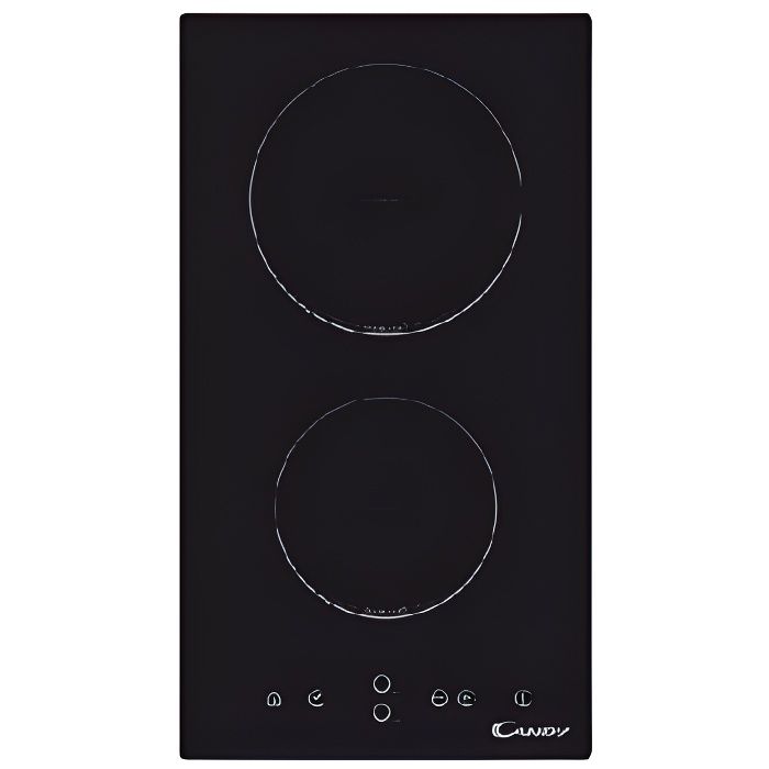 Plaque de cuisson Domino Vitrocéramique CANDY CDH30 - 2 zones - 2900 W - Commandes tactiles - Noir