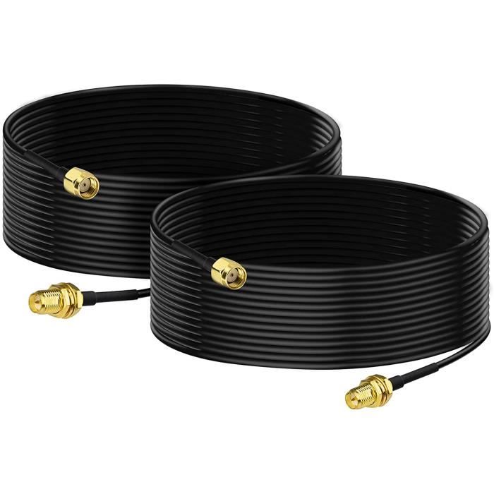 Câble Extension Antenne 1,5m RG174 - RP-SMA Mâle à Femelle