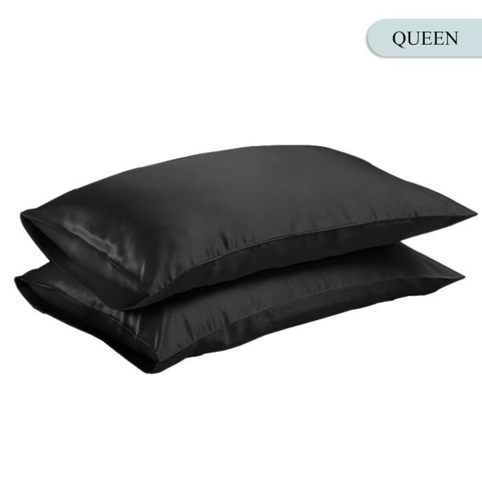 Taies D'Oreiller King Size En Bambou 100% – Lot De 2 – Gris – 1000 Fils